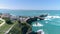 Rocky Shore Biarritz France Ocean Aerial 4k