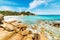 Rocky shore in Capriccioli beach