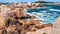 rocky shore of English Channel in Ploumanac\'h site