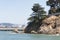 The rocky shore at fort mason san francisco california