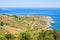 Rocky shore in marine reserve of Cerbere Banyuls, Mediterranean sea, Pyrenees Orientales, Cote Vermeille, France