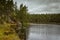 Rocky shore, MetesjÃ¶n lake,Tiveden national park, Sweden