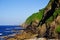 The rocky shore near the beach Playa de la Atalaya