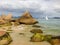 Rocky shore of Ponta das Canas beach in Florianopolis, Brazil