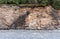 Rocky shorelien of fast streaming Nenana River in Denali Park, AK, USA