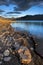 Rocky shoreline in Idaho.