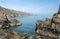 Rocky shoreline of the Island of Lundy off Devon