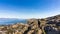 The rocky shorelines of Ireland during a warm spring day