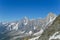 Rocky snow mountain in Alps