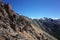 Rocky steep mountainside of Cerro Catedral mountain in Nahuel Huapi National Park, Nature of Patagonia