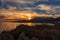 Rocky sunset landscape on Crete