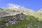 The rocky terrain in the area of the track Transfagarasan