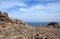 Rocky terrain on a background of sea and sky