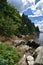 Rocky Tree Lined Shore on Casco Bay in Maine