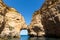 Rocky tunnel in the sea