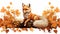 Rococo Fox: Artgerm Style Pixel Art With Autumn Leaves