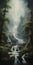 Rococo-inspired Waterfall Painting In The Style Of Dalhart Windberg