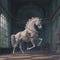 Rococo Minimalism: The Centaur Humanoid In A Beautiful Ballroom