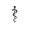 Rod of aesculapius or asclepius black vector icon