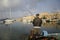 Rod fisherman in akko harbour