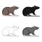 Rodent rat single icon in cartoon,black,outline,monochrome style for design.Pest Control Service vector symbol stock