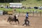 Rodeo - Cowboy being chased by a bull