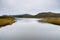 Rodeo Lagoon on the Pacific Ocean coastline, on a cloudy day, Marin Headlands, Marin County, California