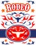 Rodeo Poster vector Design Longhorn Bull emblem.