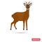 Roe deer color flat icon for web and mobile design