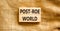 Roe vs Wade post-Roe world symbol. Concept words Post-Roe world on wooden blocks on a beautiful canvas background. Businessman