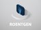 Roentgen isometric icon, isolated on color background