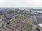 Roermond, Netherlands 07.05.2017 Aerial shot sky view over horizon of the Mc Arthur Glen Designer Outlet shopping area