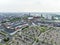 Roermond, Netherlands 07.05.2017 Aerial shot sky view over horizon of the Mc Arthur Glen Designer Outlet shopping area