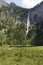 Roethbachfall waterfall near lake Obersee in Bavaria in summer