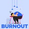 rofessional burnout syndrome. Vector illustrations.