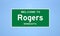 Rogers, Minnesota city limit sign. Town sign from the USA.