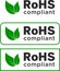 RoHs compliant logo with Vector Green Leaf eco icon or logo, couple leaf icon