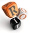 Roi orange black dice blocks