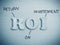 ROI Return on Investment. Words Typography Concept