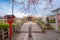 Rokusonno shrine with beautiful full bloom cherry blossom in spring in Kyoto, Japan