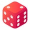 Role dice icon, isometric style