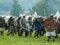 Role play - the reenactment of the battle of the ancient Slavs on the festival of historical clubs in the Kaluga region of