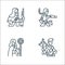 Roleplaying avatars line icons. linear set. quality vector line set such as crossbow, priest, martial