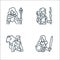 Roleplaying avatars line icons. linear set. quality vector line set such as knight, druid, adventurer