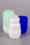 Roll On deodorant - Two plastic container with sphere applicator, Blue and Turquoise