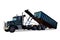 Roll Off Truck Unloading Trash Container Dumpster
