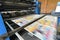 Roll offset print machine in a large print shop for production of newspapers & magazines