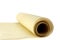 Roll of parchment baking paper isolated on a white background. Side view