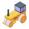 Roll road roller icon, isometric style