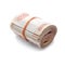 Roll of Russian money with rubber band